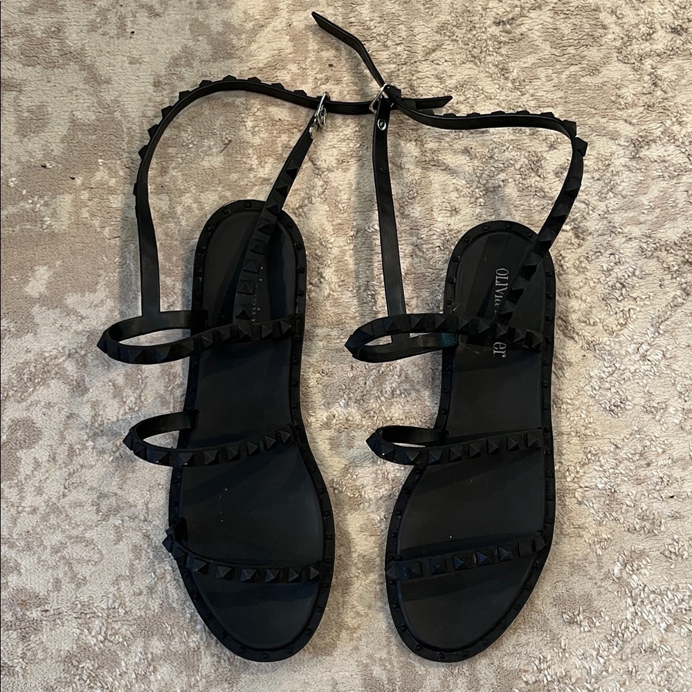 Women's Black Strappy Sandals